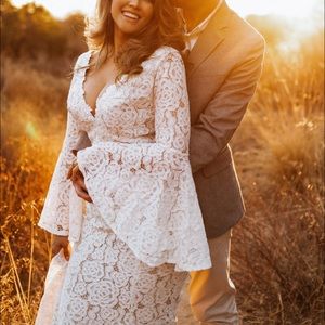 Boho Bell Sleeve Wedding Dress